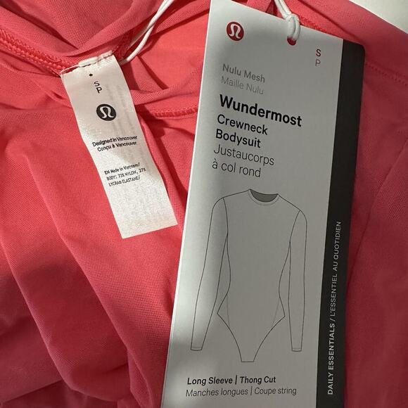 NWT Lululemon Womens Wundermost Nulu Mesh Long Sleeve Bodysuit Size Small Pink - Picture 8 of 10